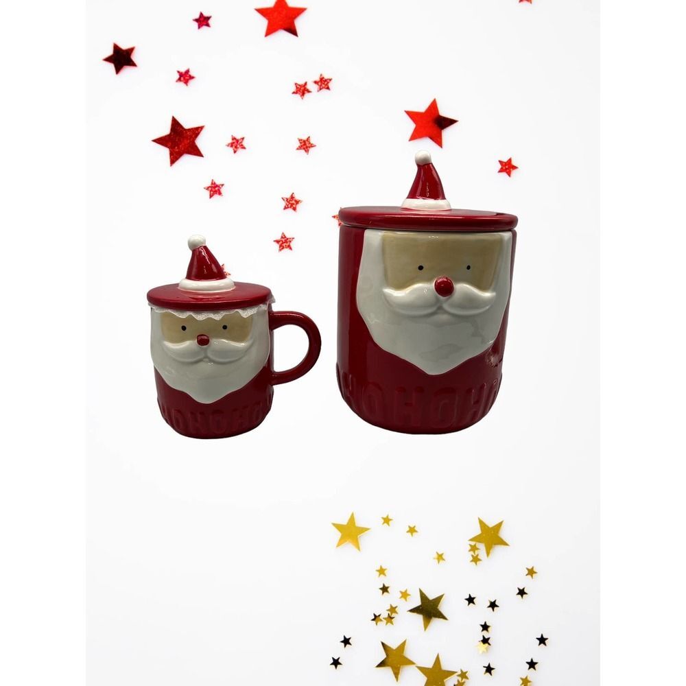 Magenta Santa Mug and Canister Set